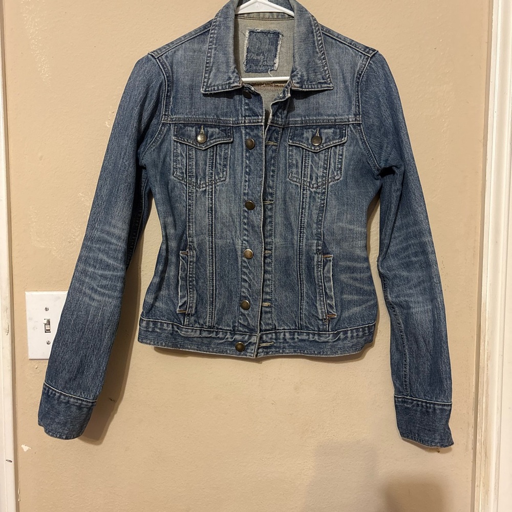 Pink Toes Designs Vintage y2k 90s Slim Denim Jacket Distressed Sz Medium